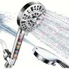 1pc High Pressure Handheld Shower Head, 10 Spray Settings Water Saving Shower Heads Choose Stainless Steel Hose, Holder