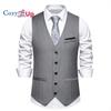 Уютный мужской костюм, жилет, официальное платье, жилет, приталенный деловой свадебный жилет