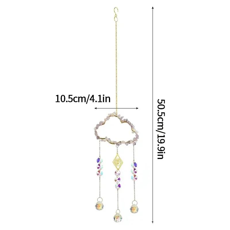 New Crystal Sun Catcher Cloud Window Wind Chime Hanging Rainbow Prism Pendant Jewelry Home Garden Decoration Festival Gifts