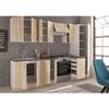 SARA Cuisine complète modulable - 8 éléments - Décor chêne sonoma - L 300 cm - Plan de travail non inclus