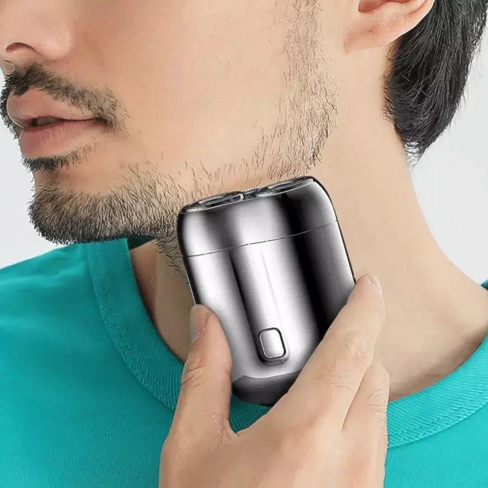 Type-C Charging Magnetic Rotary Razor USB Rechargeable Face Hair Remover Tool Travel Use