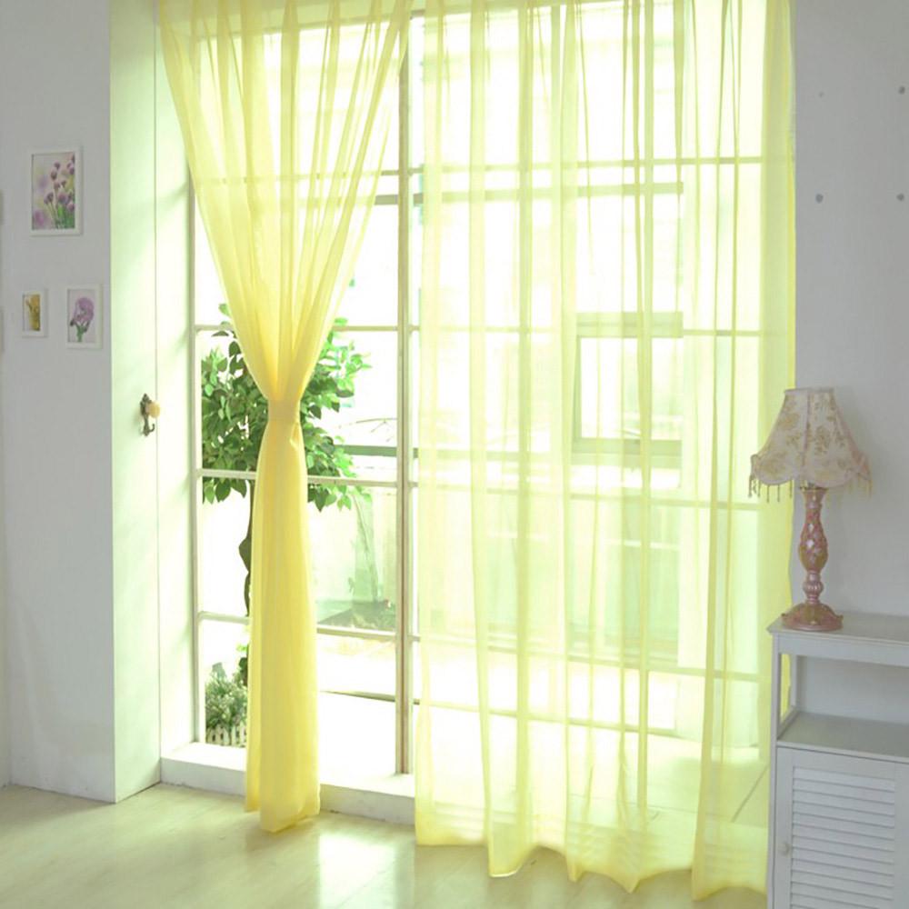 1 PCS  Color Tulle Door Window Curtain Drape Panel Sheer Scarf Valances