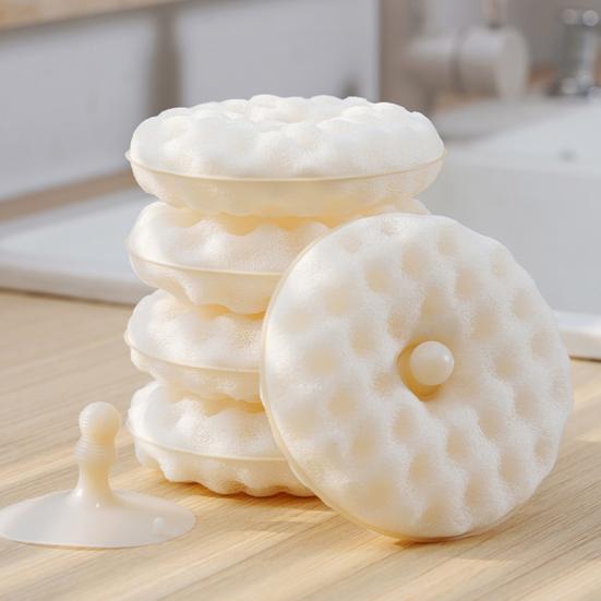 1 Набор кухонных губок для мытья посуды Двусторонняя губка с держателем на присоске Абсорбирующая губка для мытья посуды на кухне, для уборки ванной комнаты