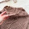 Summer Vacation Sexy Suits Strapless Halter Backless Bikini Set Drawstring Tassel Skirt Women Beach Knitted Fashion Two Pieces Suits