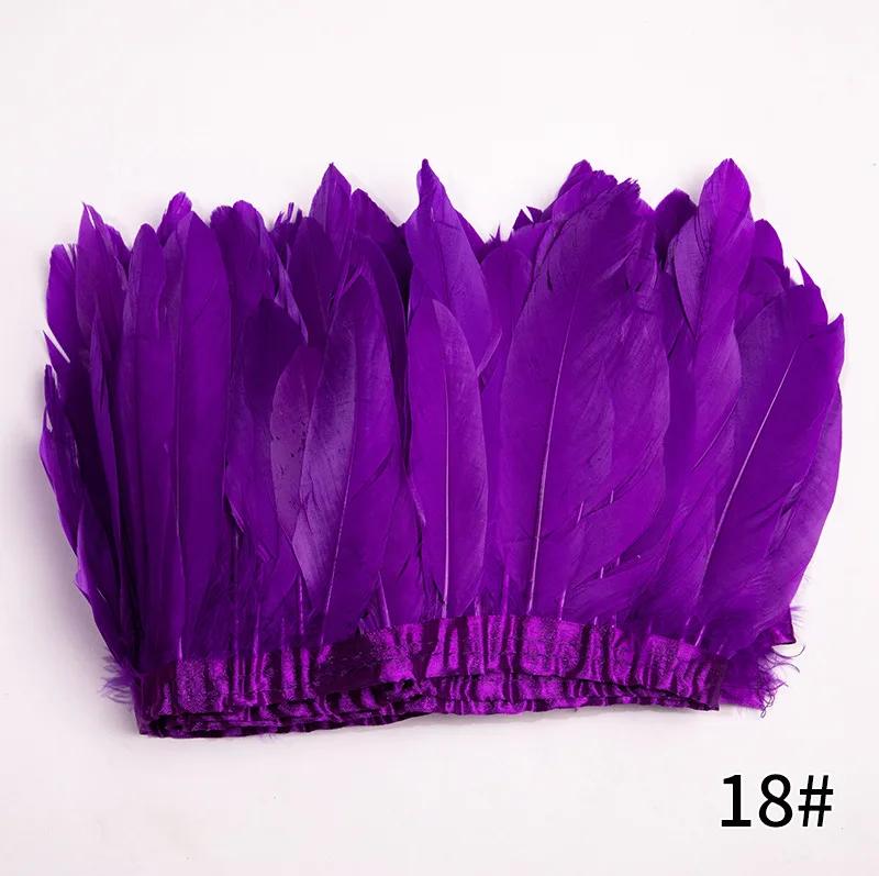 2M/Lot Real Geese Feather Fringe Ribbons Goose Feathers Trim Dyed for Dress Skirt Cloth Belt Decorative Clothing