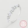 2022 NEW Trendy Irregular Rings For Women Adjustable Open Real S925 Silver Diamond Charms Bridal Wedding Engagement Gift Jewelry