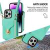 For iPhone 16 Pro Case Zipper Wallet Card Holder Leather+TPU Phone Cover with Strap
