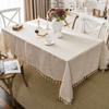 Waterproof Table Cover Wrinkle Free Rectangular Table Cloth with Tassel Anti-Fading Outdoor Rustic Farmhouse Tablecloth for