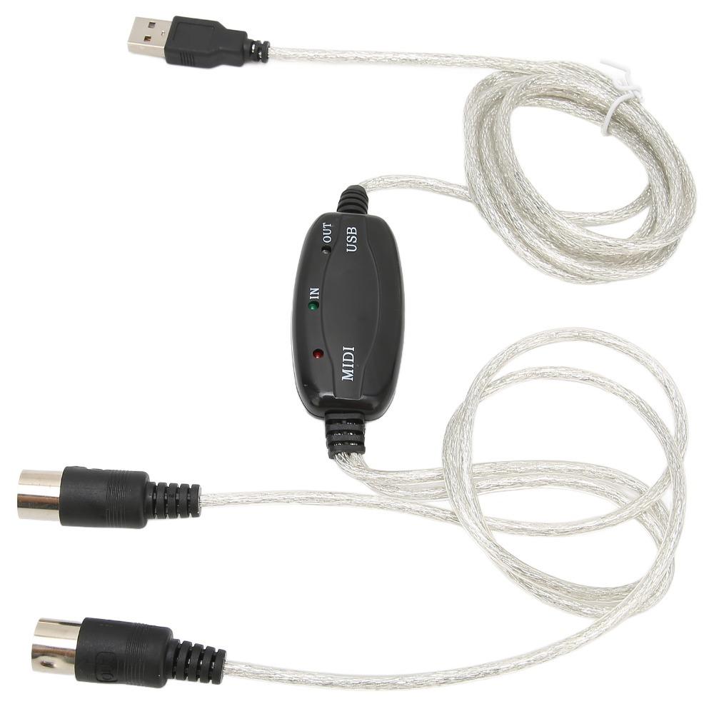 2 in 1 USB to MIDI Cable No Driver Needed MIDI Cord Adapter for Windows Computer