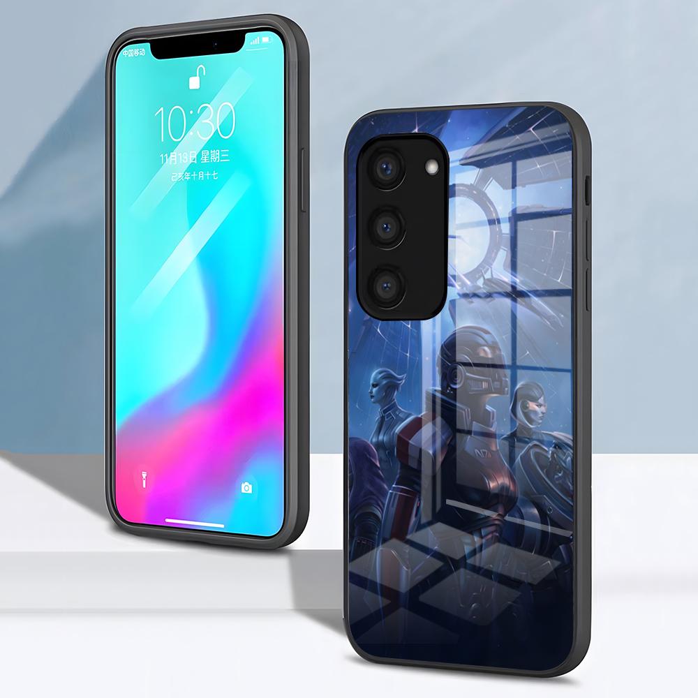 Чехол для телефона N7 Mass Effect для Samsung S26 S25 S24 FE S23 S22 S21 Plus S20 Ultra Note20Ultra Черная стеклянная крышка