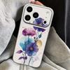 INS Акварельный Цветочный Кожаный Чехол-Ремешок Для iPhone 18 Pro Max 17 16 15 14 13 Pro Max Роскошный Гибридный TPU+PU Противоскользящий Мягкий Чехол для Телефона
