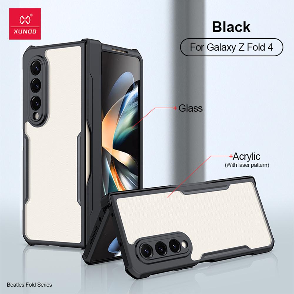 Противоударный чехол Xundi Z Fold7 для Samsung Galaxy 6 - Прозрачная стеклянная складная крышка