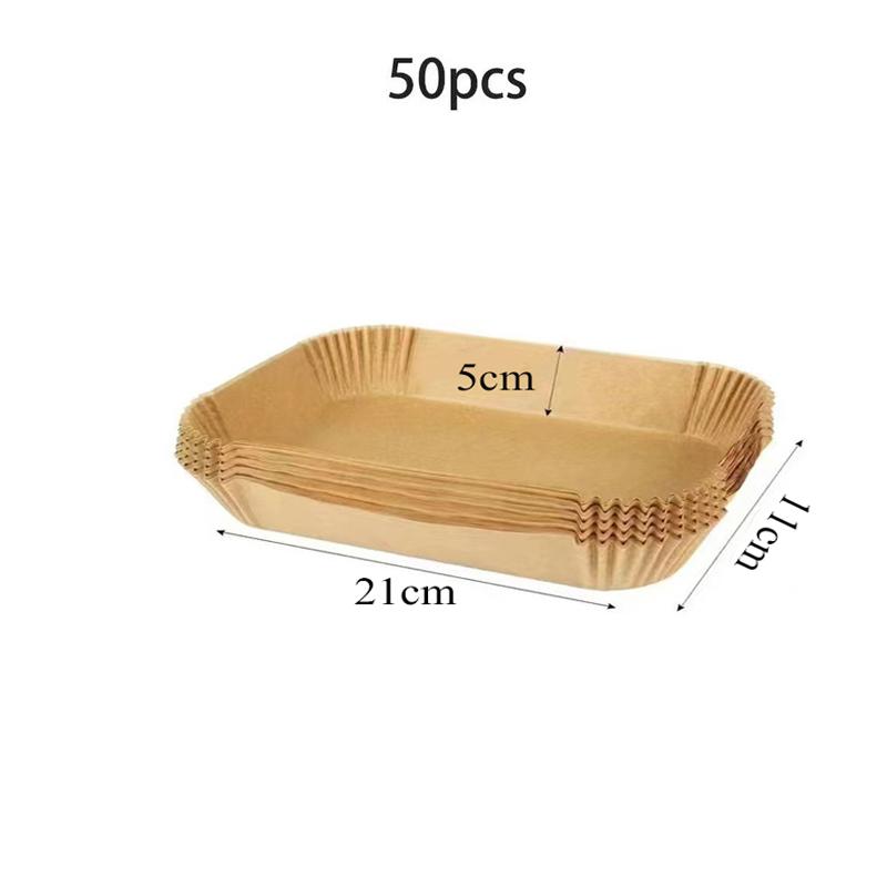 Rectangle Disposable Air Fryer Paper Non-Stick Kitchen Baking Airfryer Mat Oilproof Barbecue Pad Baking Paper Liner Accessories