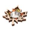 Wooden Candle Plate Holder Tray Tabletop Tealight Pillar Display Tray Wood Pumpkin Bat Ghost Maple Leaf Table Centerpiece for Halloween Thanksgiving