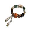 JMXD-Double Ring Ceramic Beaded Bracelet New Chinese Zen National Style Bracelet Antique Premium Elastic Rope Jewelry