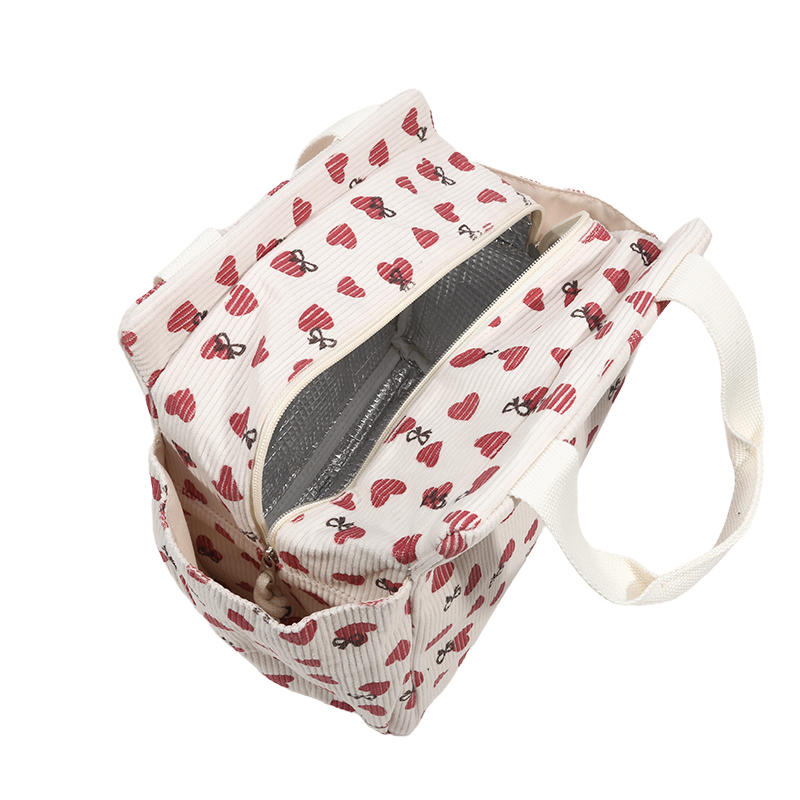 Lightweight Large Capacity Lunch Box Bag Cute Portable Bento Insulation Tote Bag for Commuting Office
