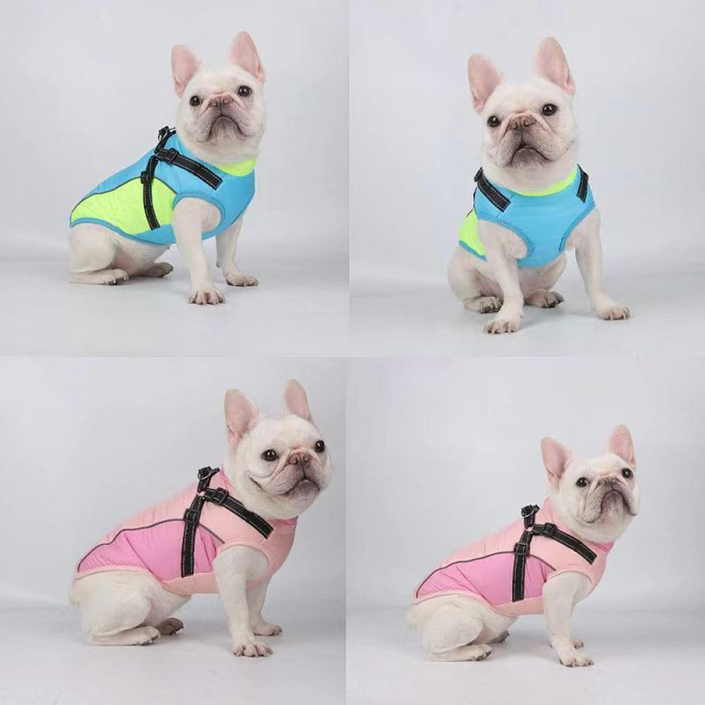 Зимнее пальто для собак Одежда для домашних собак Светоотражающая зимняя теплая куртка для маленьких средних собак Жилет для кошек в холодную погоду Жилет Пальто Одежда для французского бульдога