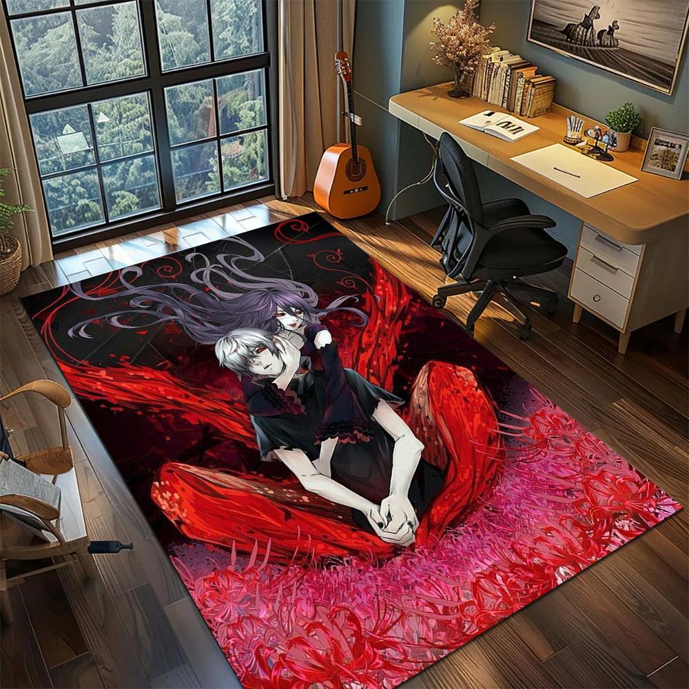Tokyo Ghoul Gamer Room Rug Carpet Large Area Rug Non Slip Washable Printed Floor Mat Home Decor -xia99