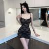 2025 мода новая женская одежда сексуальное кружевное подтяжка с глубоким вырезом обтягивающее поддельное платье