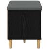 Hallway Bench with Cushion and Storage Black Oak 60 x 38 x 46 cm