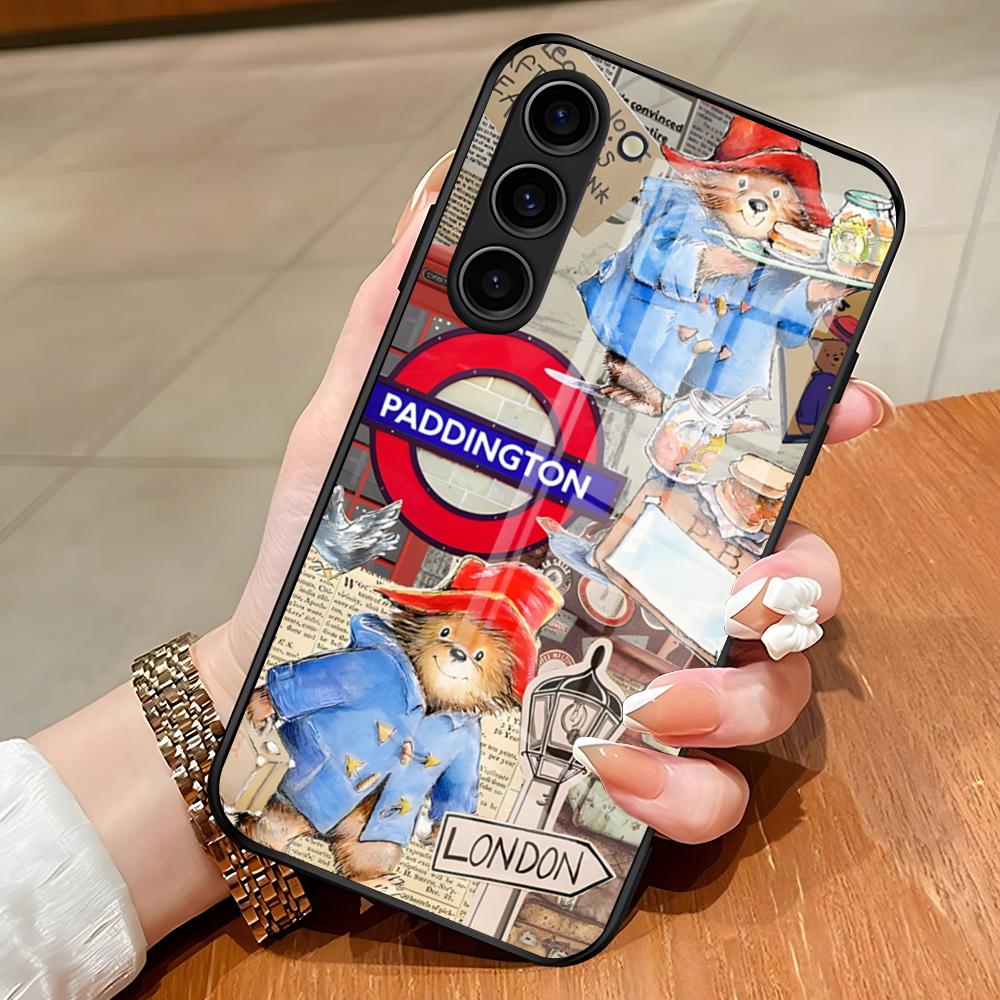 Cute P-Paddingtons Bear Phone Case For Samsung S26 S25 Edge Ultra S23 S22 S21 S20 Ultra Plus S24 Fe A54 A53 A25 Glass Cover