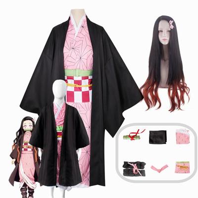 Аниме Demon Slayer Kimetsu No Yaiba Kamado Nezuko Кимоно Косплей Костюм Одежда