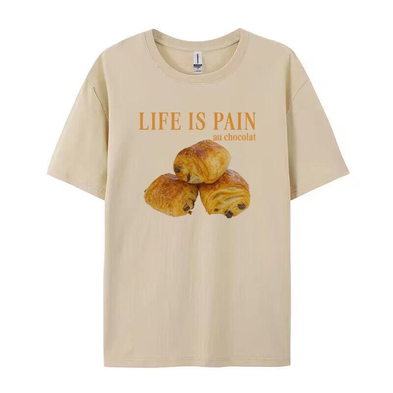 Футболка с забавными цитатами про круассан Pain Au Chocolat, милые графические принты с едой, женская повседневная одежда, футболка для любителей круассанов, унисекс, летняя одежда, подарок