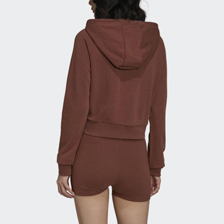 Adidas Укороченная спортивная куртка с логотипом из страз, женские куртки коричневого цвета HF6768