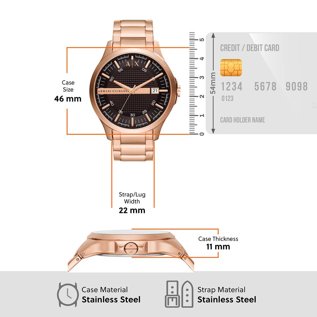 Мужские часы AX Armani Exchange AX2449 Золотые, Официальный импорт