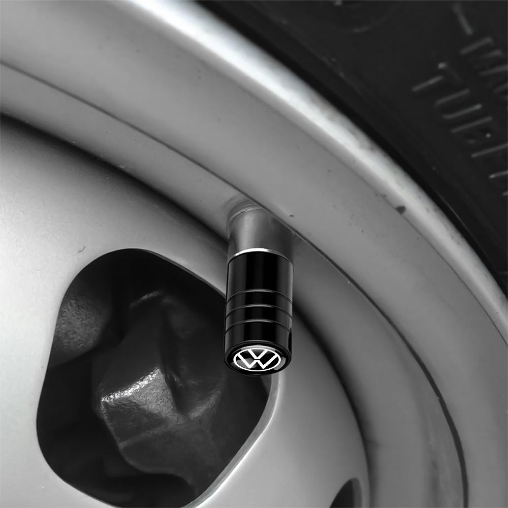T304Pcs Car Tire Valve Caps Metal Wheel Dust Covers Accessories For Volkswagen VW R Polo Passat Rline Golf Tiguan Jetta GTI Touran