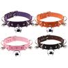 Pleather Cat Bell Collar Kitten Play Leather Collars & Leashes