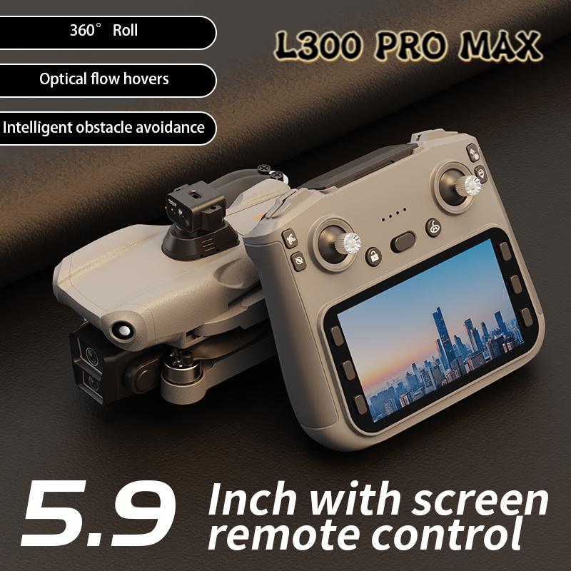 Профессиональный дрон L300 MAX 4K HD с большим цветным экраном, 5G GPS, WiFi, FPV, безщеточной камерой, квадрокоптер с пультом ДУ, игрушечный дрон, 3 км ра
