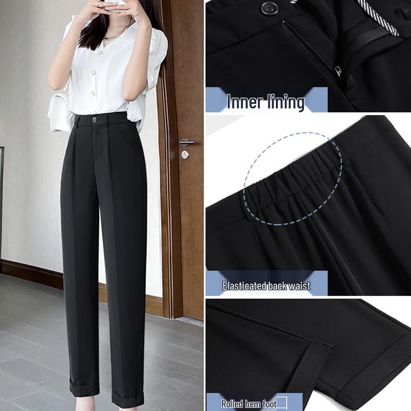 Women's High-Waist Chiffon Harem Pants