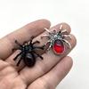 European-American Alloy Ruby Spider Silver Pendant for DIY Halloween Jewelry