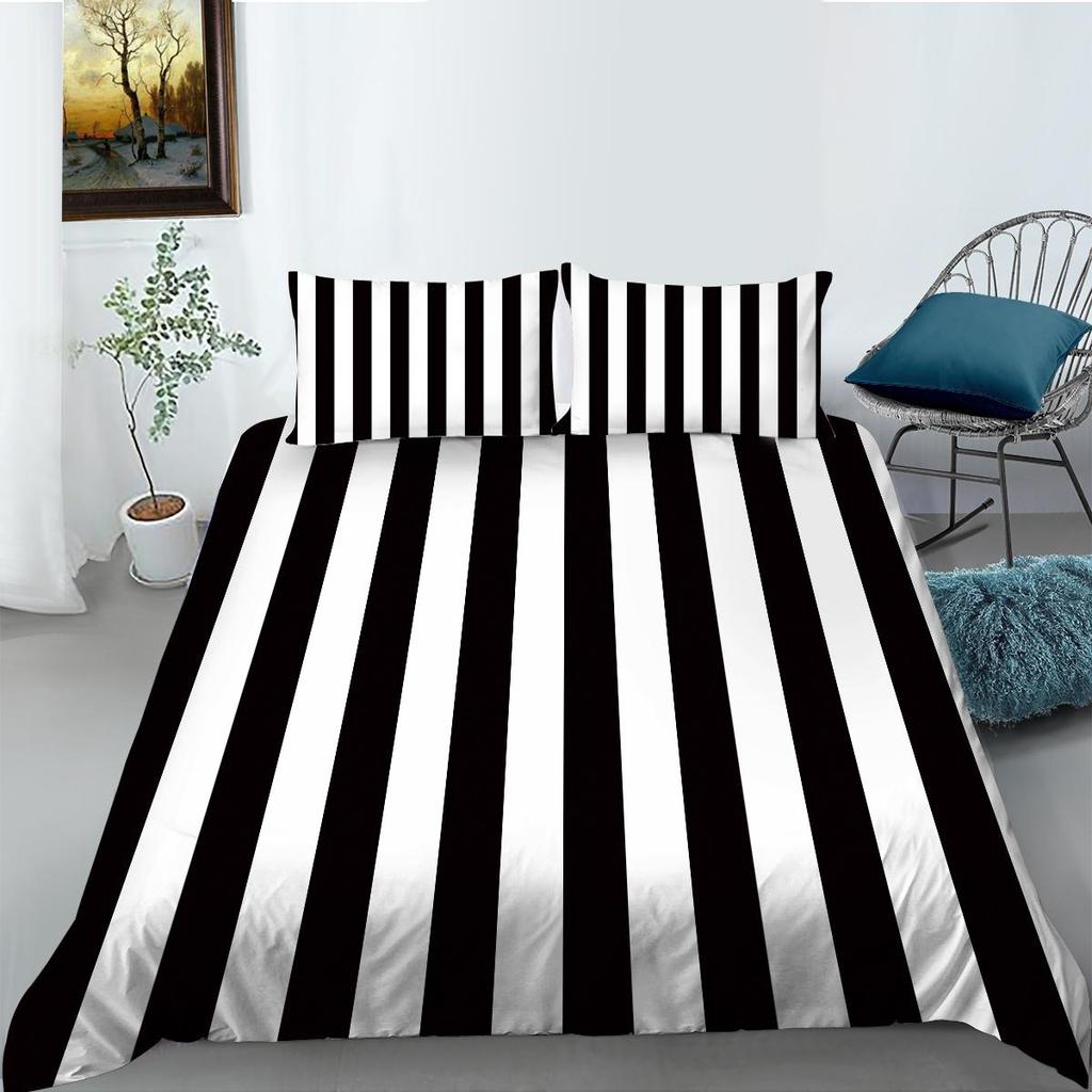 Checkered Striped Bedding Set Washable and Easy To Dry Down Duvet and Pillowcase 2/3 Pieces AU/US/DE Full Size Home Decor