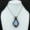 Подвеска Owyhee Blue Opal, подвеска с медной проволокой, высококачественные ювелирные изделия с драгоценными камнями, подвеска ручной работы, обмотанная медной проволокой, подарок для женщин