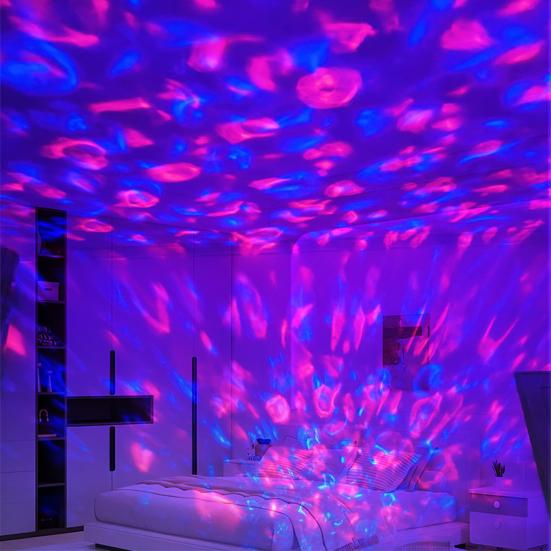 Лампа для проектора Yousheng 2-в-1, проектор с океанскими волнами, 14 световых эффектов, дистанционное управление, синхронизация музыки для спальни, детской комнаты, домашнего кинотеатра