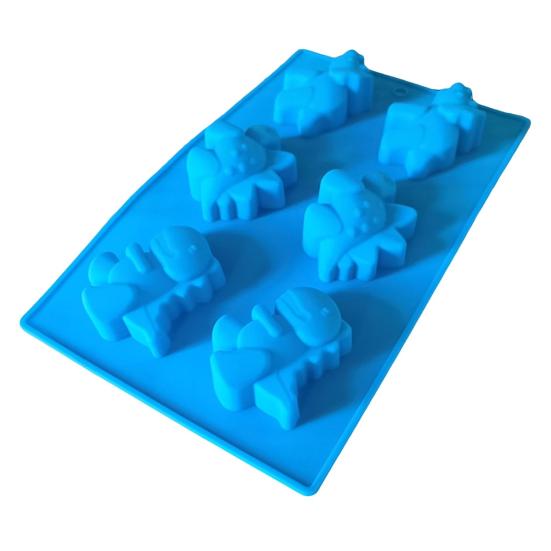 Форма для шоколада «Динозавр», 6-гнездная силиконовая форма для льда с антипригарным покрытием, гибкие формы для желейного льда, высоко-низкотемпературные формы для чизкейка и пудинга