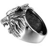 Fashionable and Domineering Trendy Male Wolf Head Ring Direwolf Cast Titanium Steel Ring Super