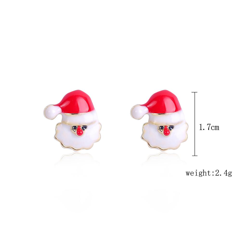 Lady Christmas Rhinestone Ear Studs Santa Snowflake Deer X-mas Tree Earrings
