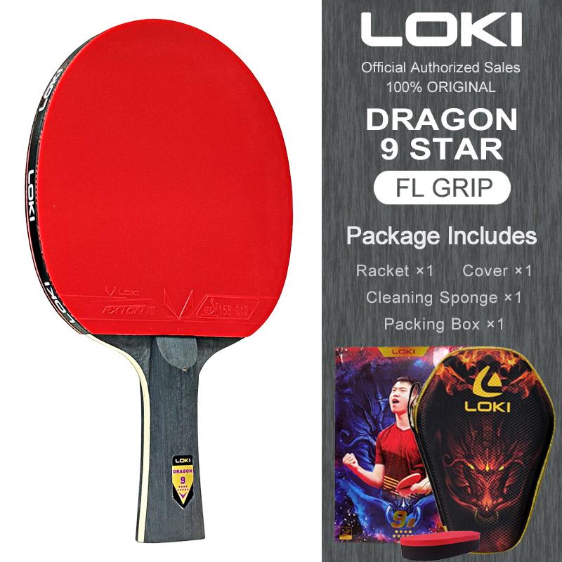 LOKI 9-звездочная Настольная ракетка для пинг-понга, Новая профессиональная ракетка для пинг-понга, RXTON 7 Липкая резина, 5 слоев дерева + 2 слоя карбона
