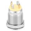 Yellow LED Light Waterproof Flat Head Self Reset Metal Push Button with Power Symbol 12mm(3V)