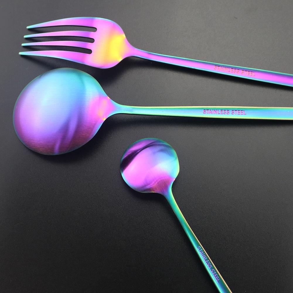 Gold Matte Cutlery 32Pcs/ Stainless Steel Dinnerware Set Cutlery Dinner Tableware Western Fork Set Dropshipping Silverware Set