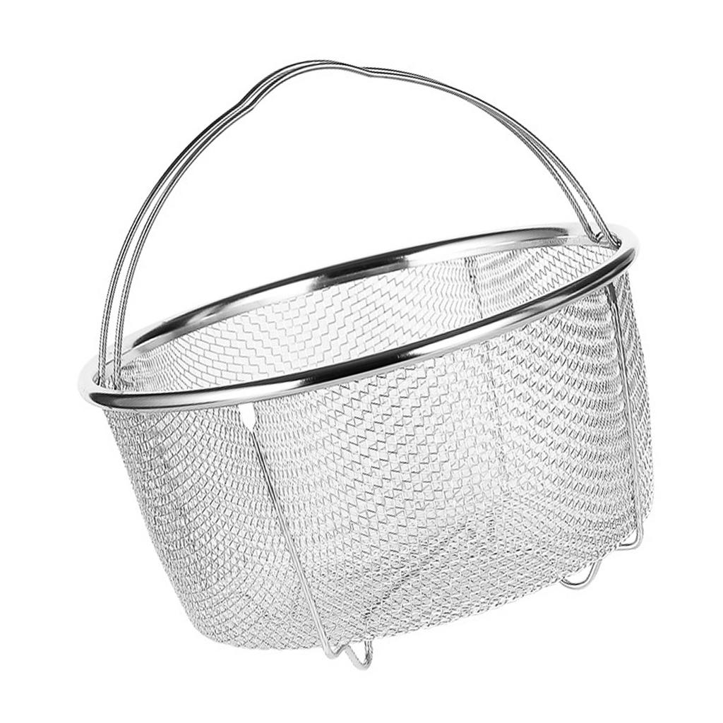 Сетчатая корзина для пароварки из нержавеющей стали с удобными ручками, термостойкая корзина для приготовления на пару на кухне 20x21 см