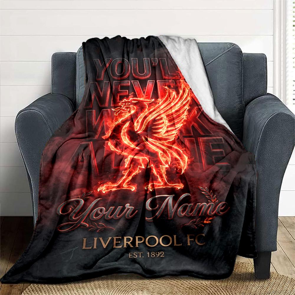Liverpool Personalized Text Blanket Multi-purpose Personalized Blanket Soft Warm Cozy Throw For Couch Office Seaside Bed Four Seasons Multipurpose