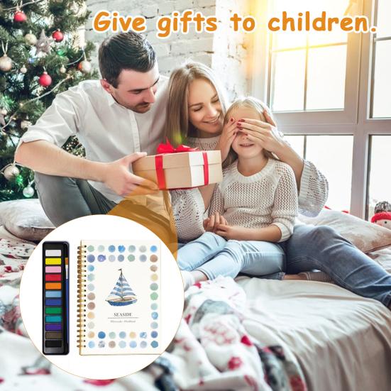 Рабочая тетрадь с 12 цветами пигмента, пошаговое руководство по рисованию животных и цветов