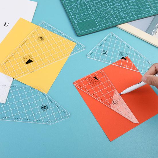 1 комплект линейки для лоскутного шитья, шаблон для резки, форма для резки для квилтинга, высокая точность, прозрачная печать, многоразовая неразрывная швейная линейка для пэчворка