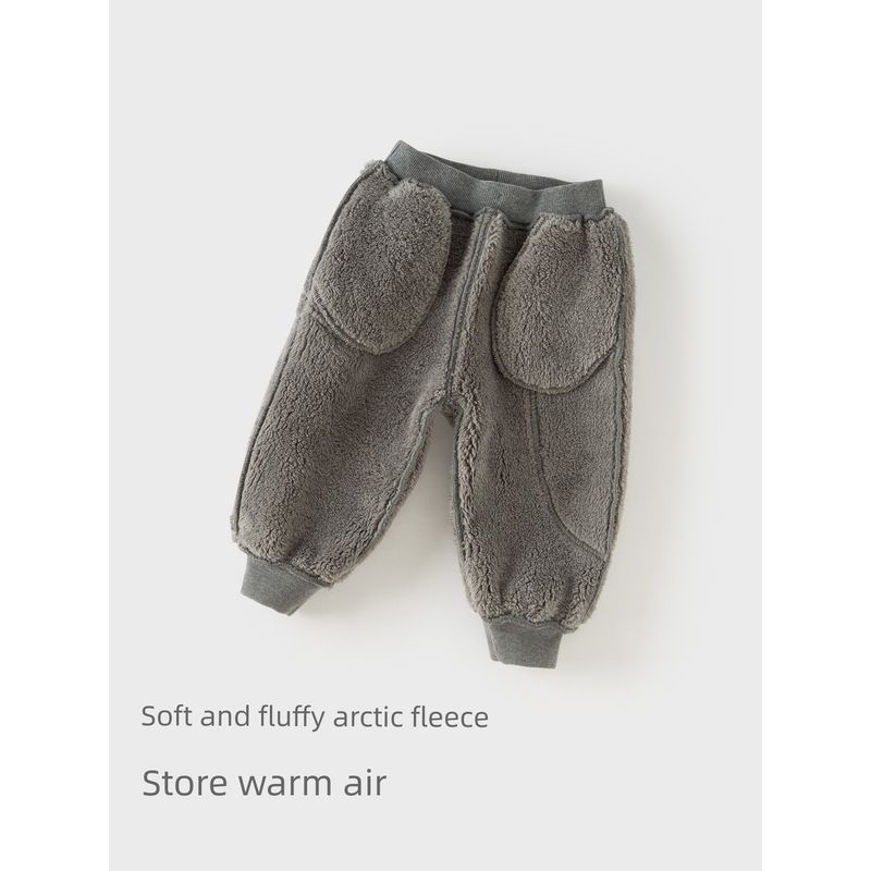 David Bella Children's Knitted Fleece Pants for Boys 2026 New Winter Long Pants Baby Sweatpants Class a Jogger Pants