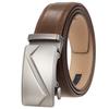 1Pcs Automatic Buckle Business Belt, Simple Men'S Automatic Buckle Belt Alloy Belt Ly36-35351-1