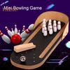 1 Set Desktop Mini Bowling Game Stress Anxiety Relief Portable Travel Wooden Small Bowling Ball Home Office Desk Toy Kids Teens Adults Gift